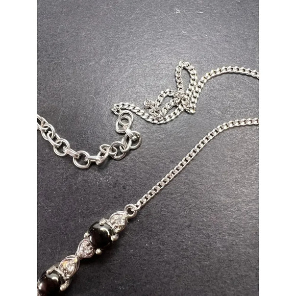 Shungite and white topaz necklace in sterling silver - Picture 11 of 11